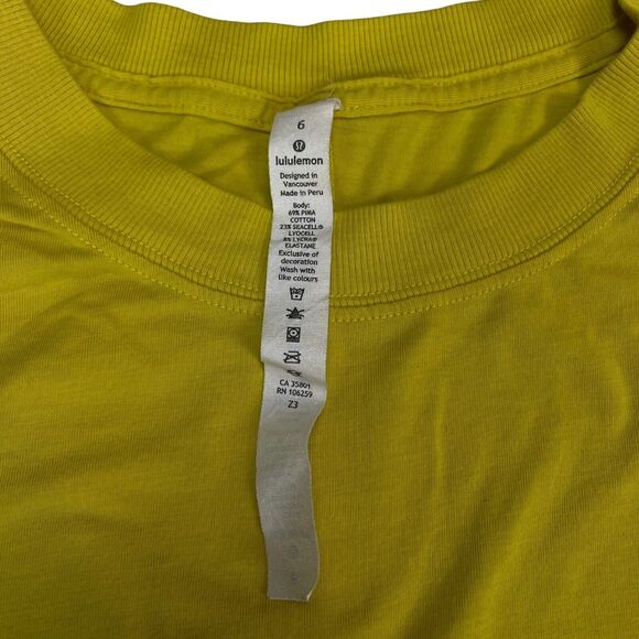 Lululemon Tank Womens 6 Lime Green Pima Cotton Gym Training Workout Crew Neck - Picture 7 of 11